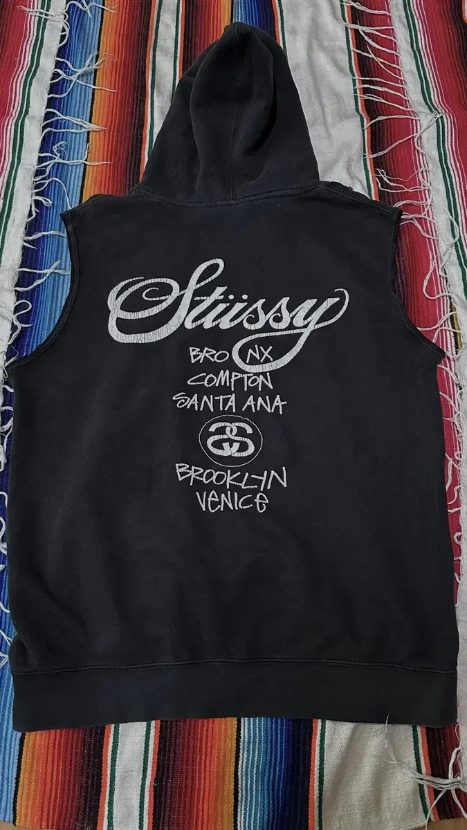 00s Stussy sleeveless Hoodie